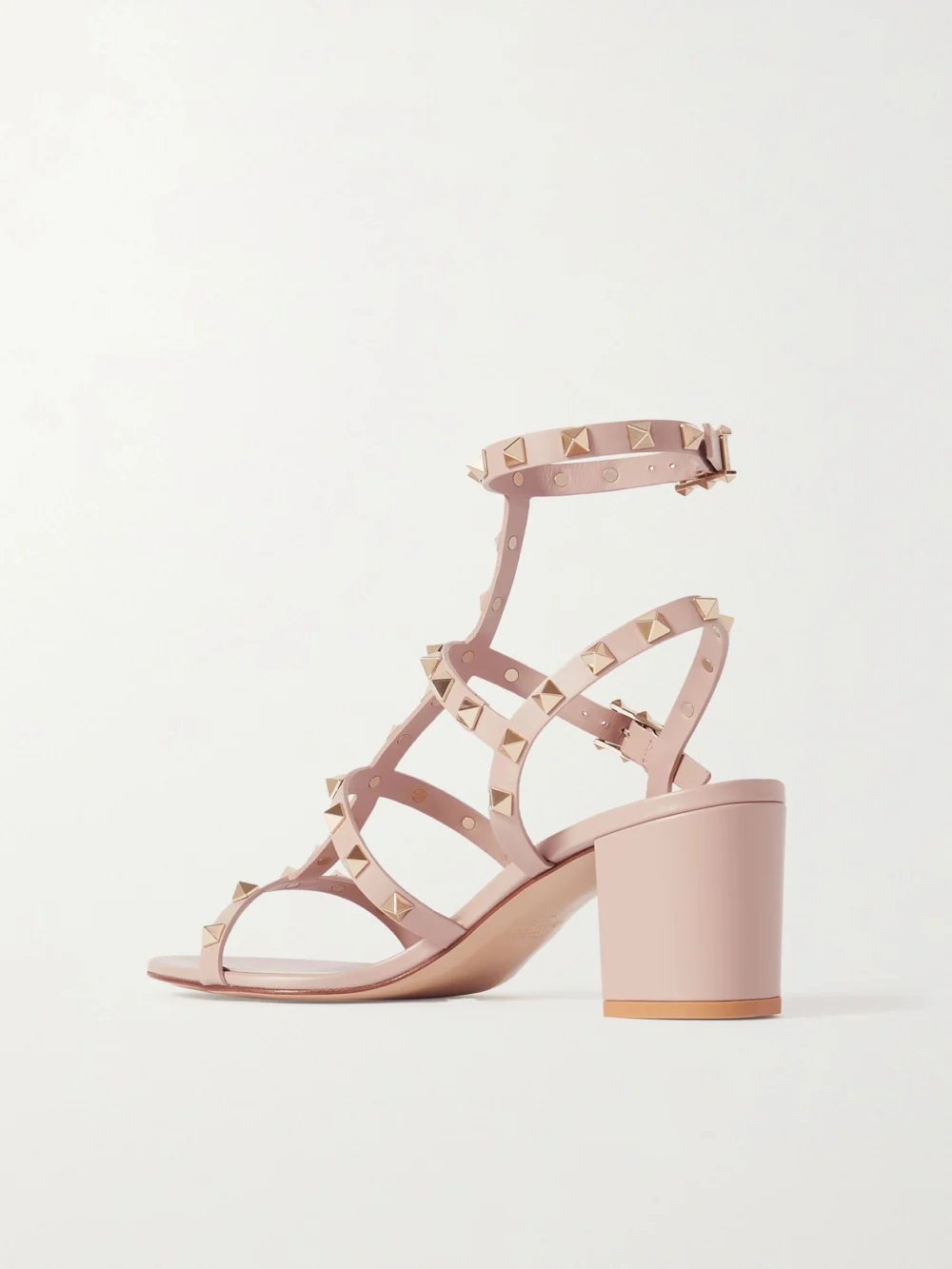 Back view of the Valentino Garavani Rockstud 55 Leather Sandals