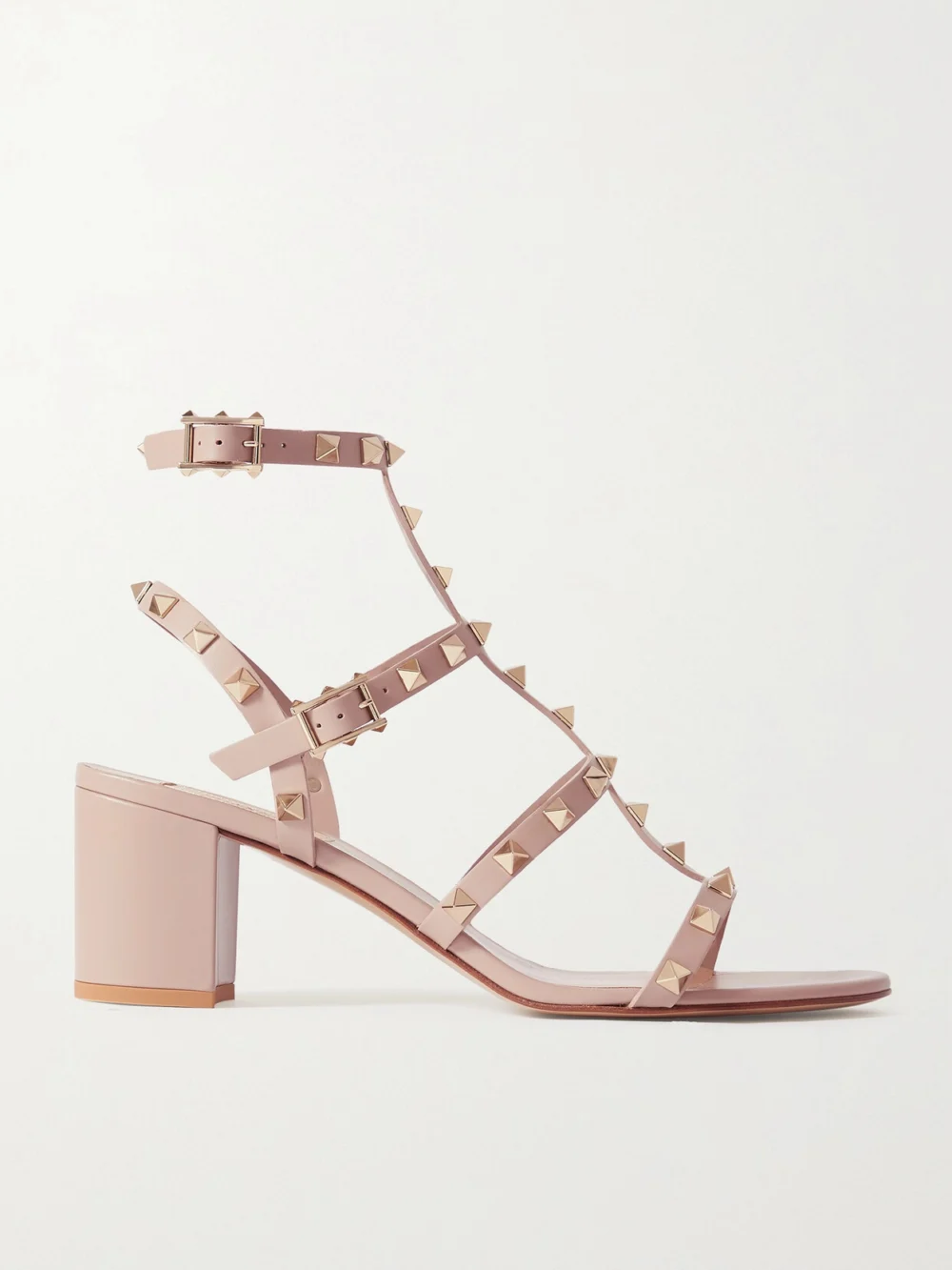 Valentino Garavani Rockstud 55 Leather Sandals in blush
