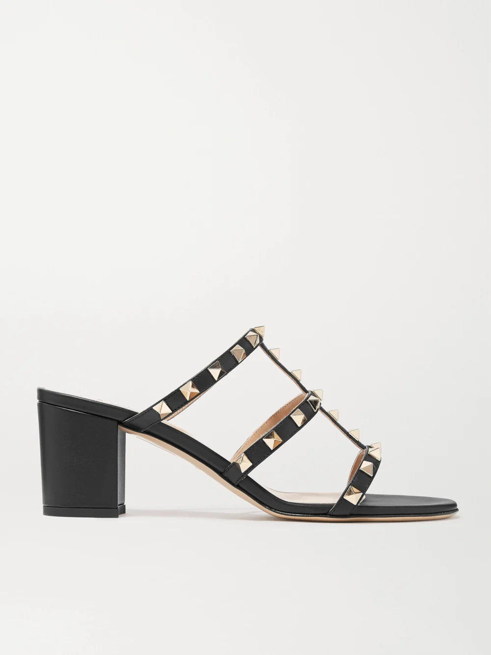 Valentino Garavani Rockstud 60 Leather Mules in black
