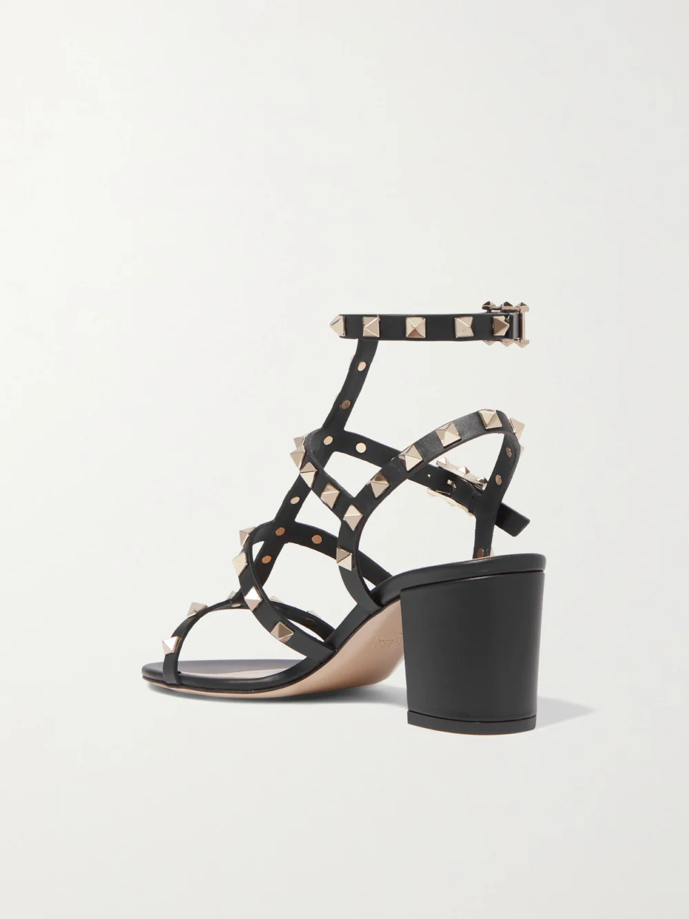 Back view of the Valentino Garavani Rockstud 60 Leather Sandals