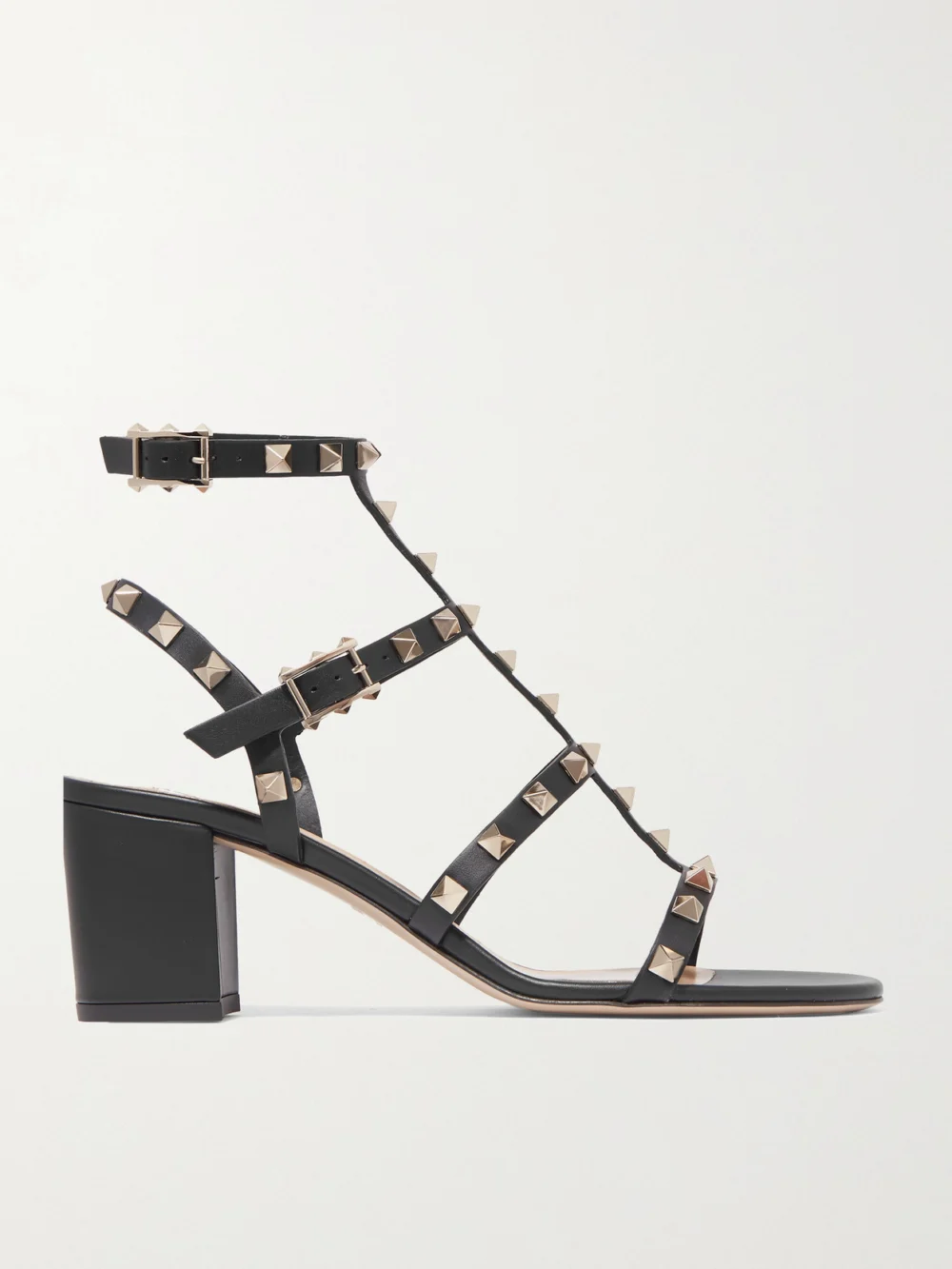Valentino Garavani Rockstud 60 Leather Sandals in black