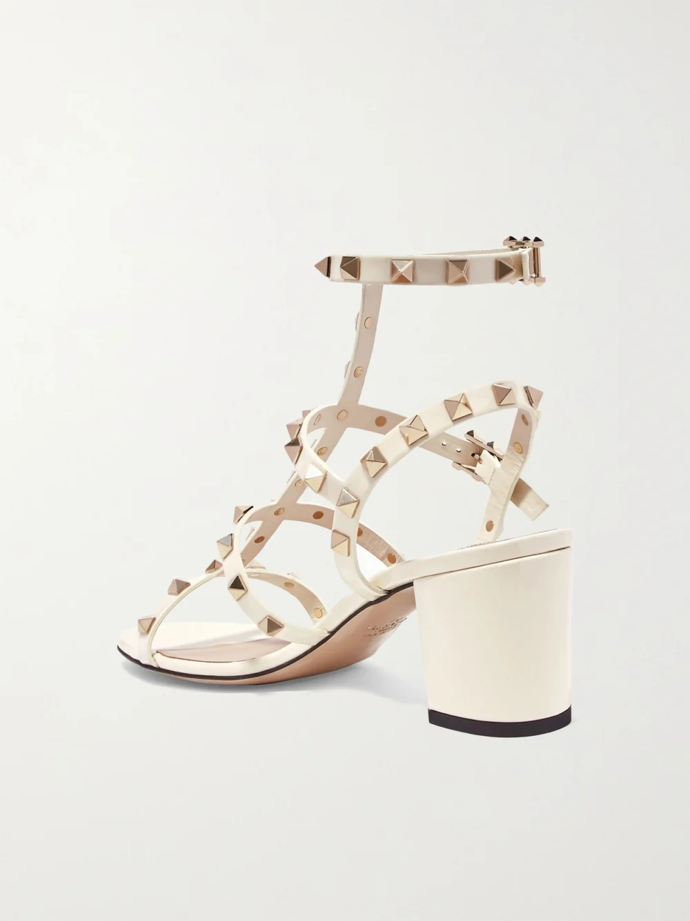 Back view of the Valentino Garavani Rockstud 60 Leather Sandals