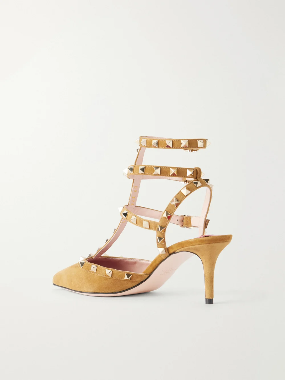 Back view of the Valentino Garavani Rockstud 65 Suede Pumps
