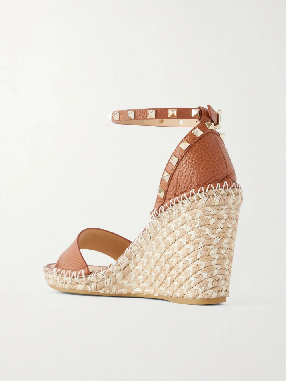 Back view of the Valentino Garavani Rockstud Double Leather Espadrillas Sandals