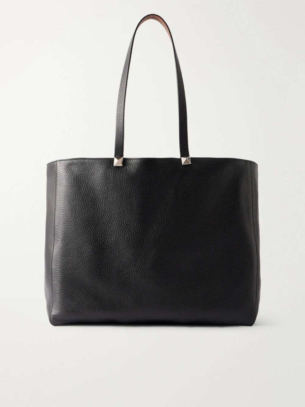 Valentino Garavani Rockstud Double Reversible Studded Textured-leather Tote Bag in black