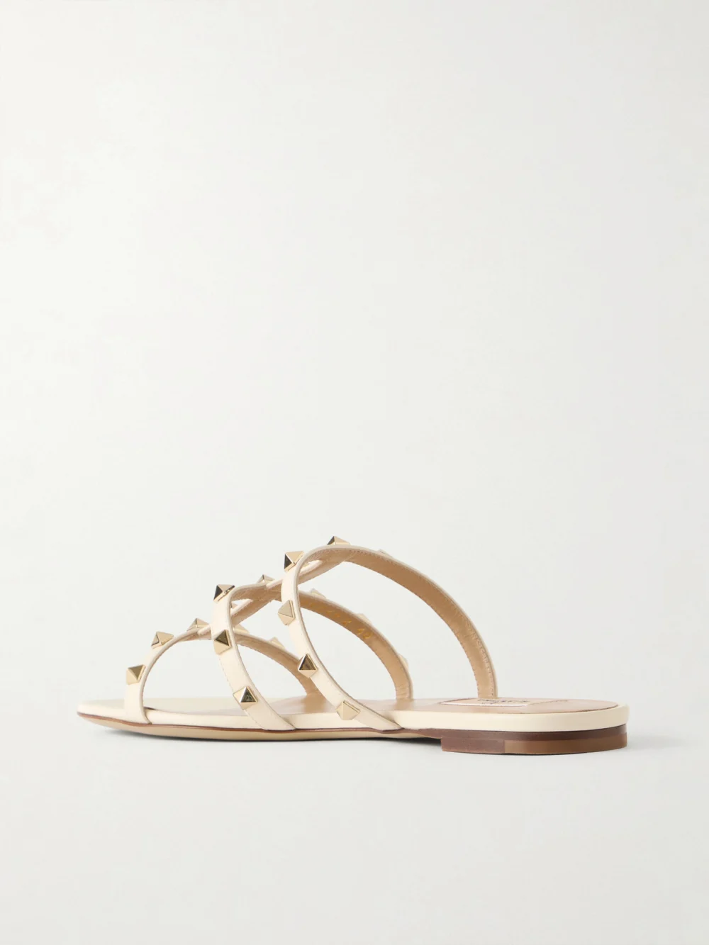 Back view of the Valentino Garavani Rockstud Embellished Leather Sandals
