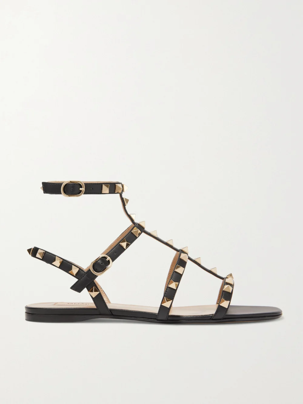 Valentino Garavani Rockstud Leather Sandals in black