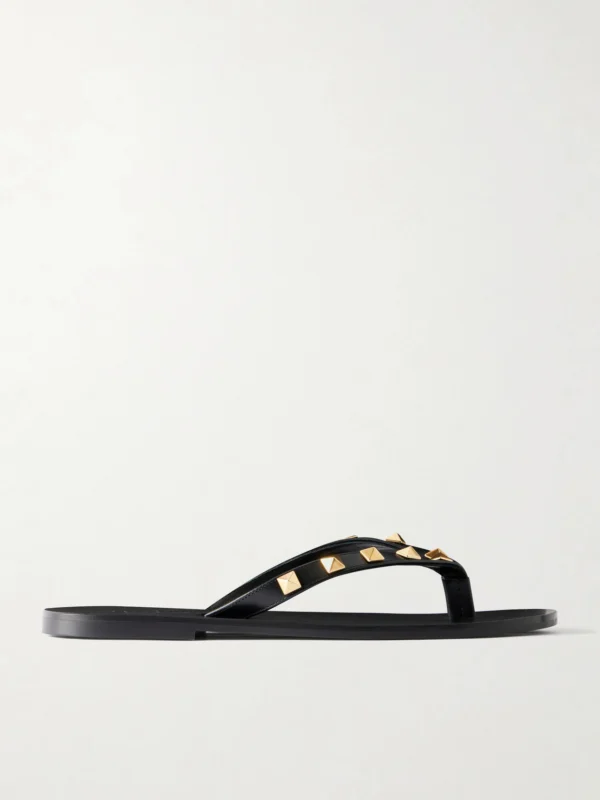 Valentino Garavani Rockstud Leather Thong Sandals