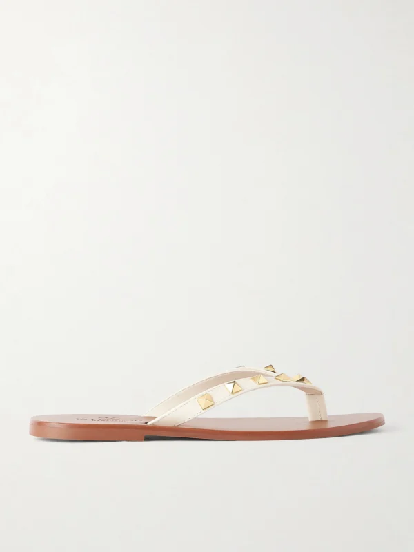 Valentino Garavani Rockstud Leather Thong Sandals