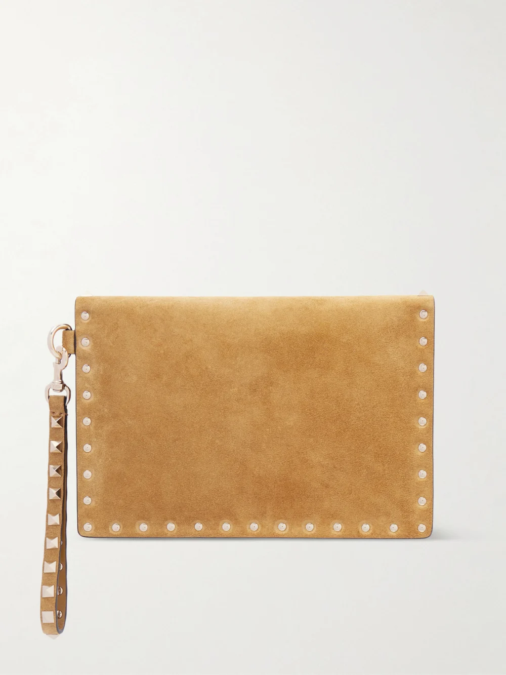 Back view of the Valentino Garavani Rockstud Medium Suede Pouch