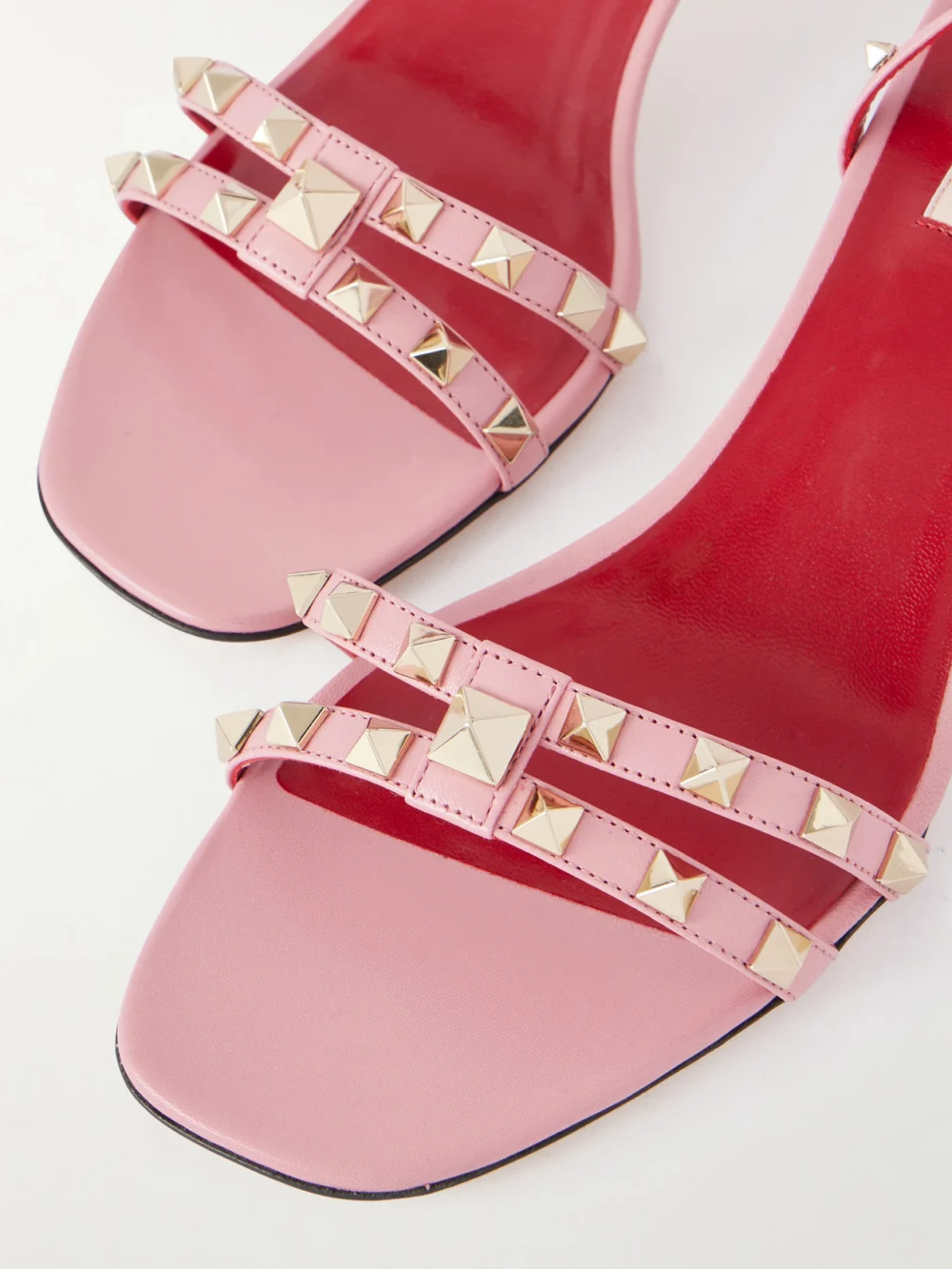 Close-up detail of the Valentino Garavani Rockstud Mid Sandals