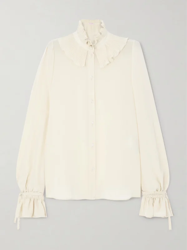 Valentino Garavani Ruffled Silk Crepe De Chine Shirt