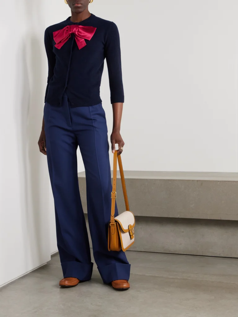Valentino Garavani Silk Satin-trimmed Wool Cardigan