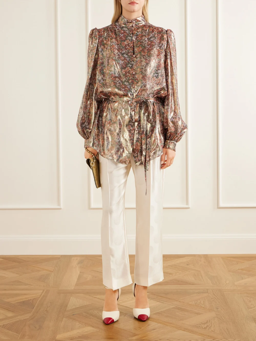 Valentino Garavani Sinead 105 Leather Pumps, styled view