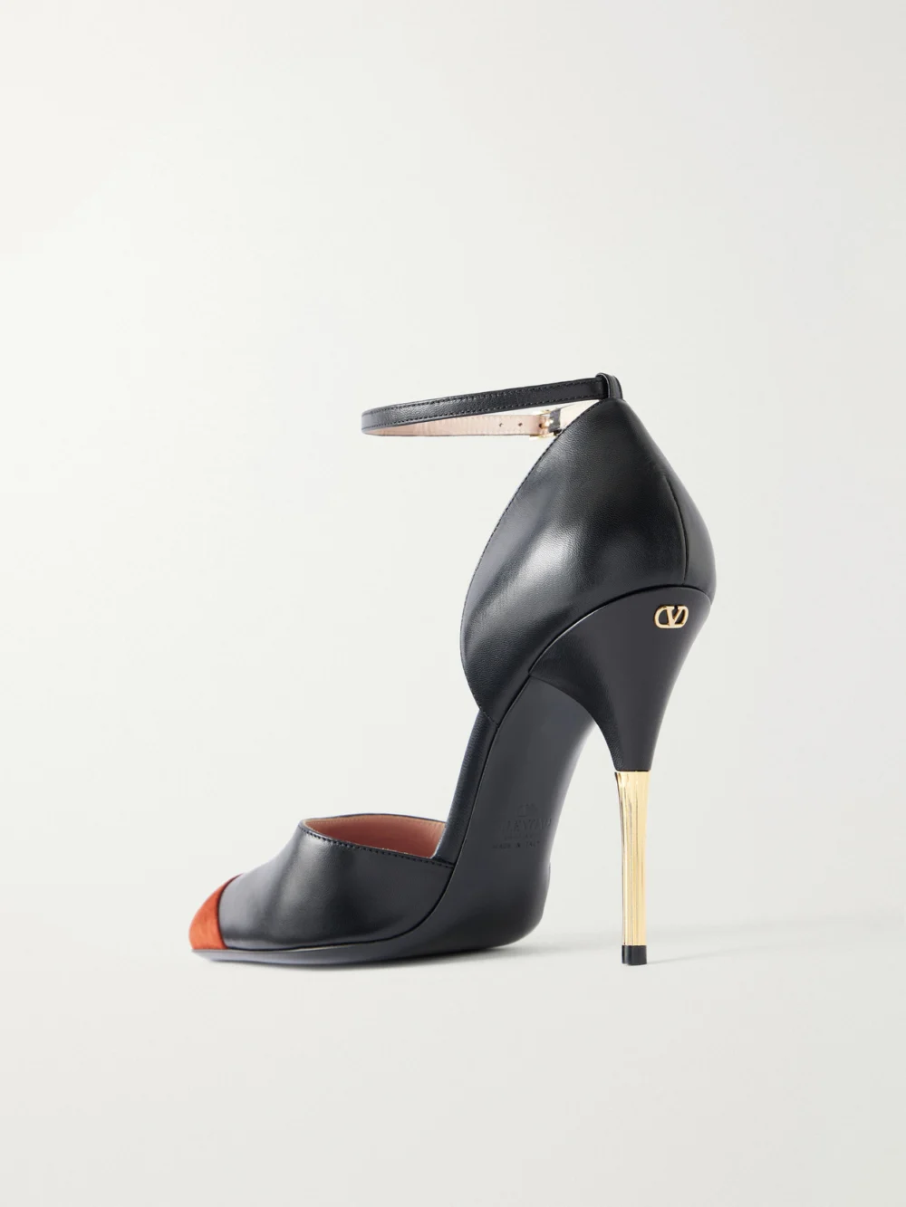 Back view of the Valentino Garavani Sinead Suede-trimmed Leather Pumps