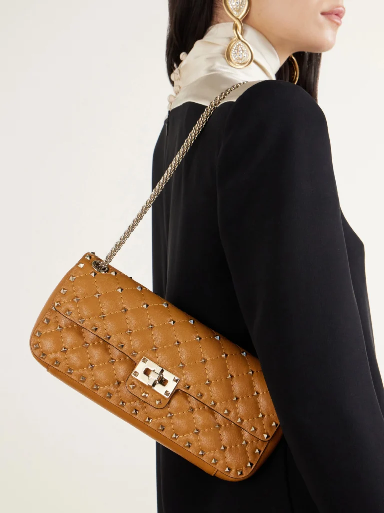 Valentino Garavani Spike Small Studded Quilted Leather Shoulder Bag