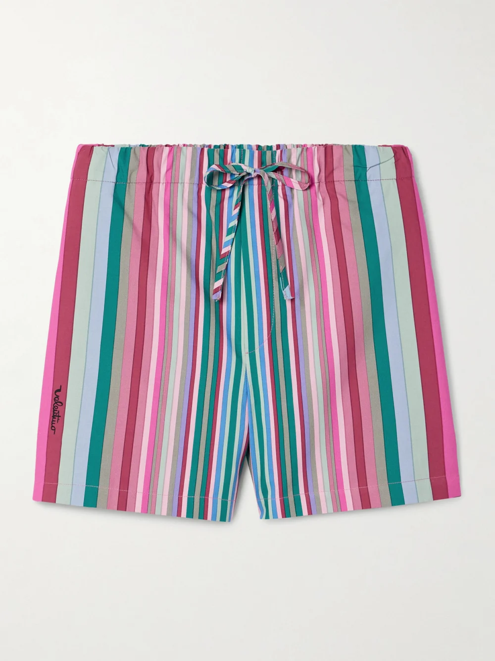 Valentino Garavani Striped Cotton-poplin Shorts in pink