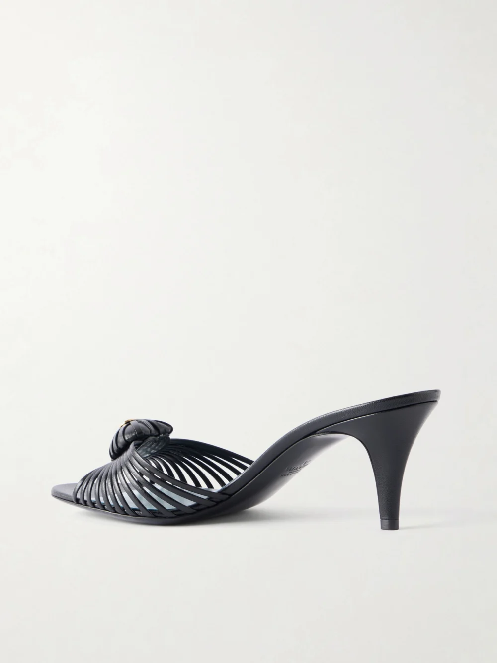 Back view of the Valentino Garavani Striped Leather Mid Heel
