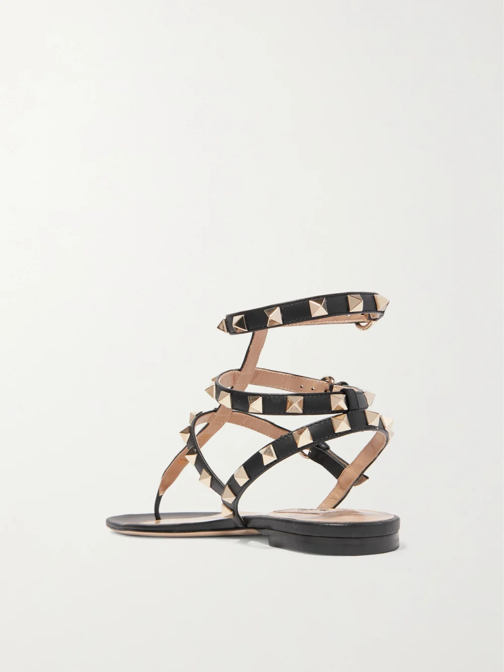Back view of the Valentino Garavani The Rockstud Leather Sandals