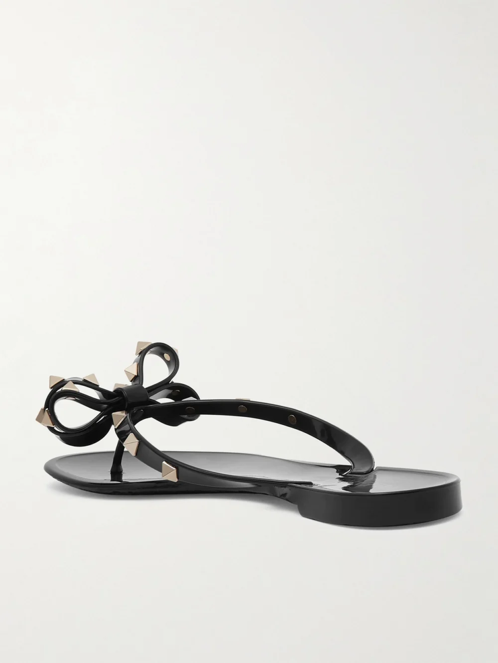 Back view of the Valentino Garavani The Rockstud Rubber Flip Flops