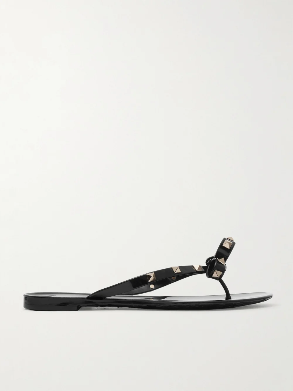 Valentino Garavani The Rockstud Rubber Flip Flops in black