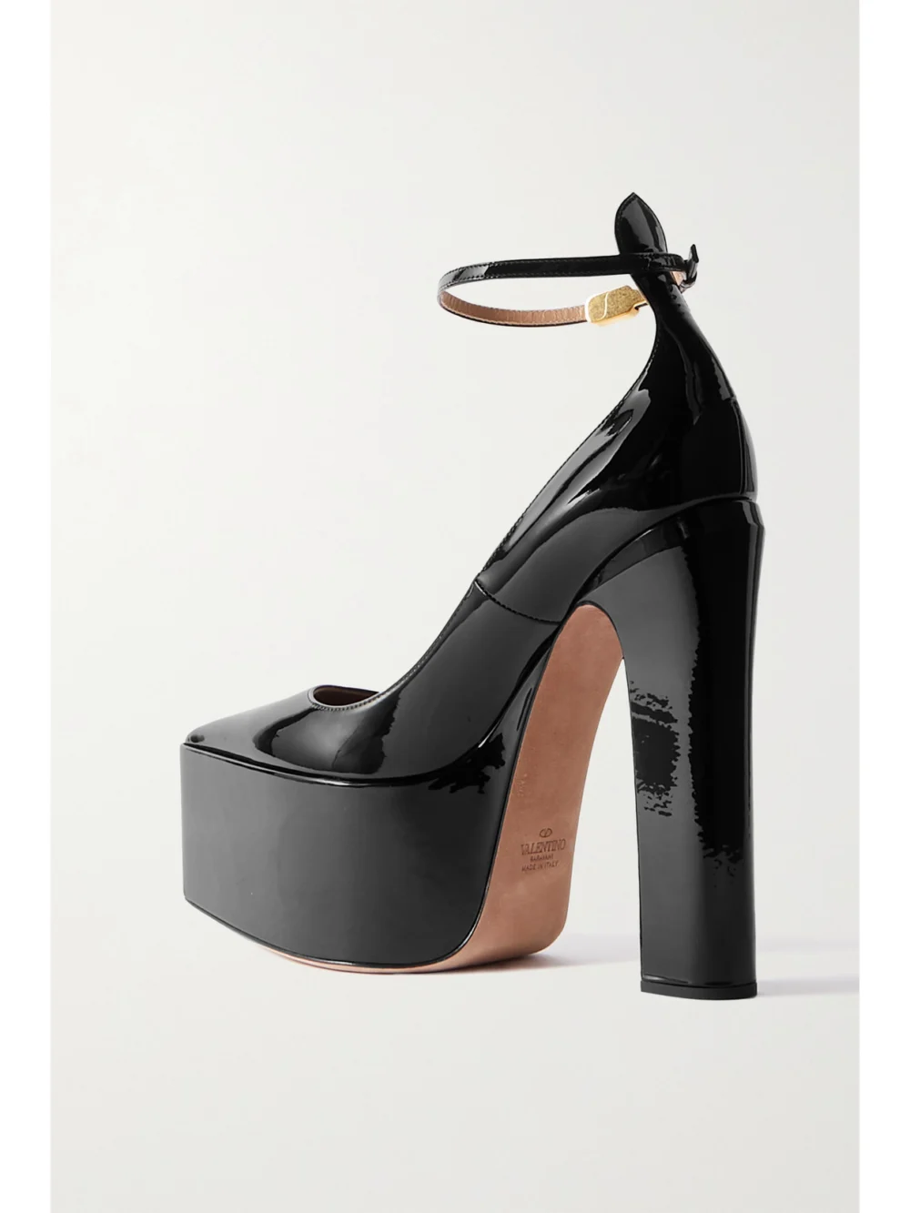 Back view of the Valentino Garavani Valentino Garavani Tan-go 165 Patent-leather Platform Pumps