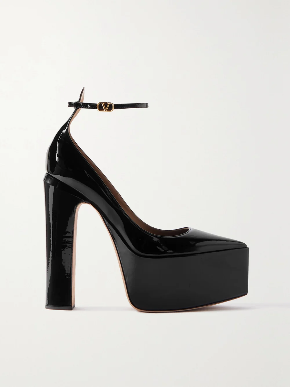 Valentino Garavani Valentino Garavani Tan-go 165 Patent-leather Platform Pumps in black