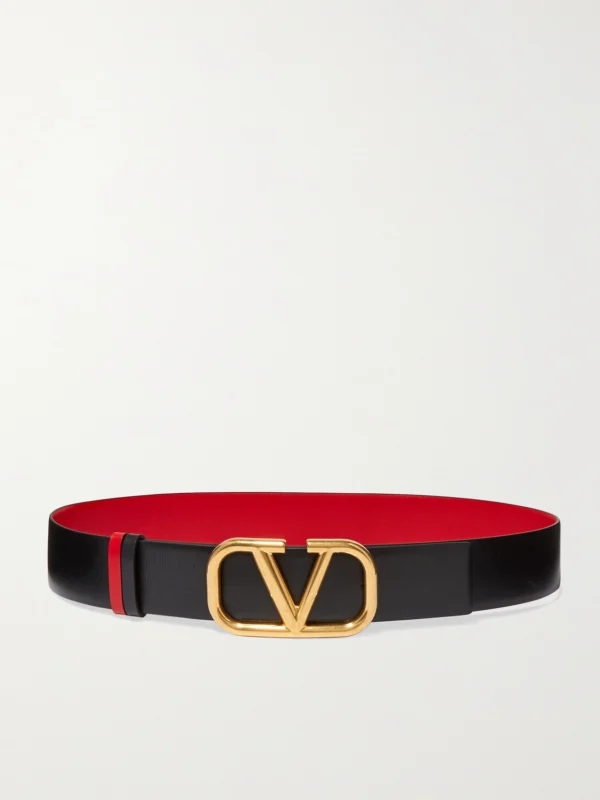 Valentino Garavani Valentino Garavani Vlogo Reversible Leather Belt