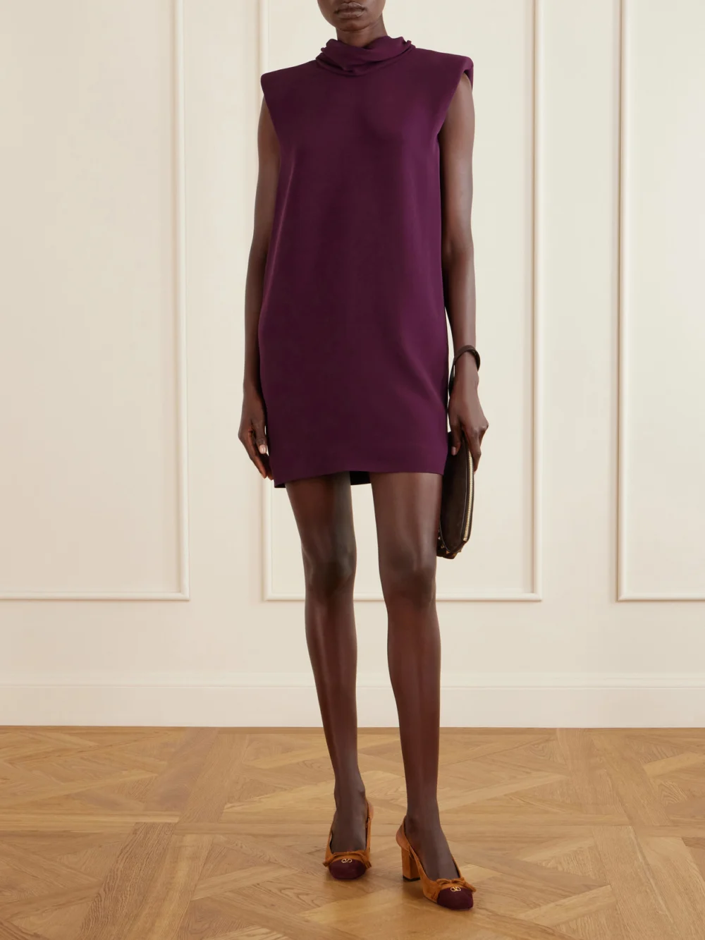 Valentino Garavani Valet Du Roi 60 Tasseled Two-tone Suede Slingback Pumps, styled view