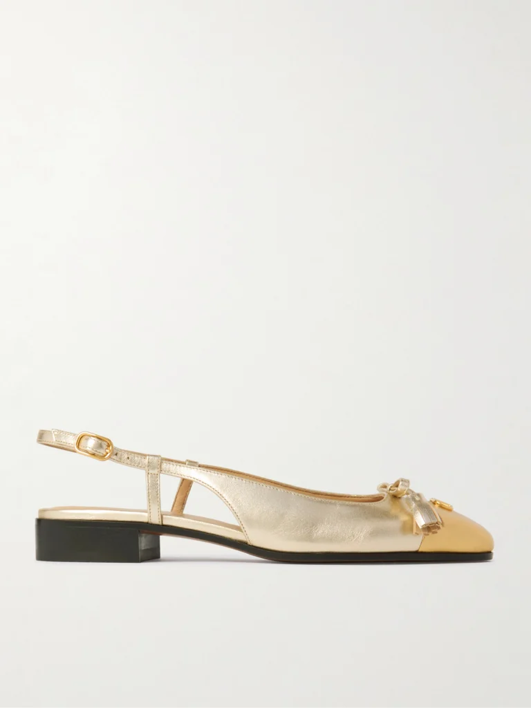 Valentino Garavani Valet Du Roi Tasseled Metallic Leather Slingback Pumps