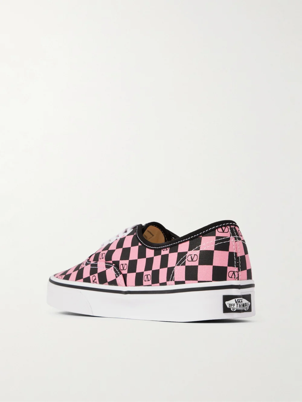 Back view of the Valentino Garavani + Vans Authentic Checked Canvas Sneakers