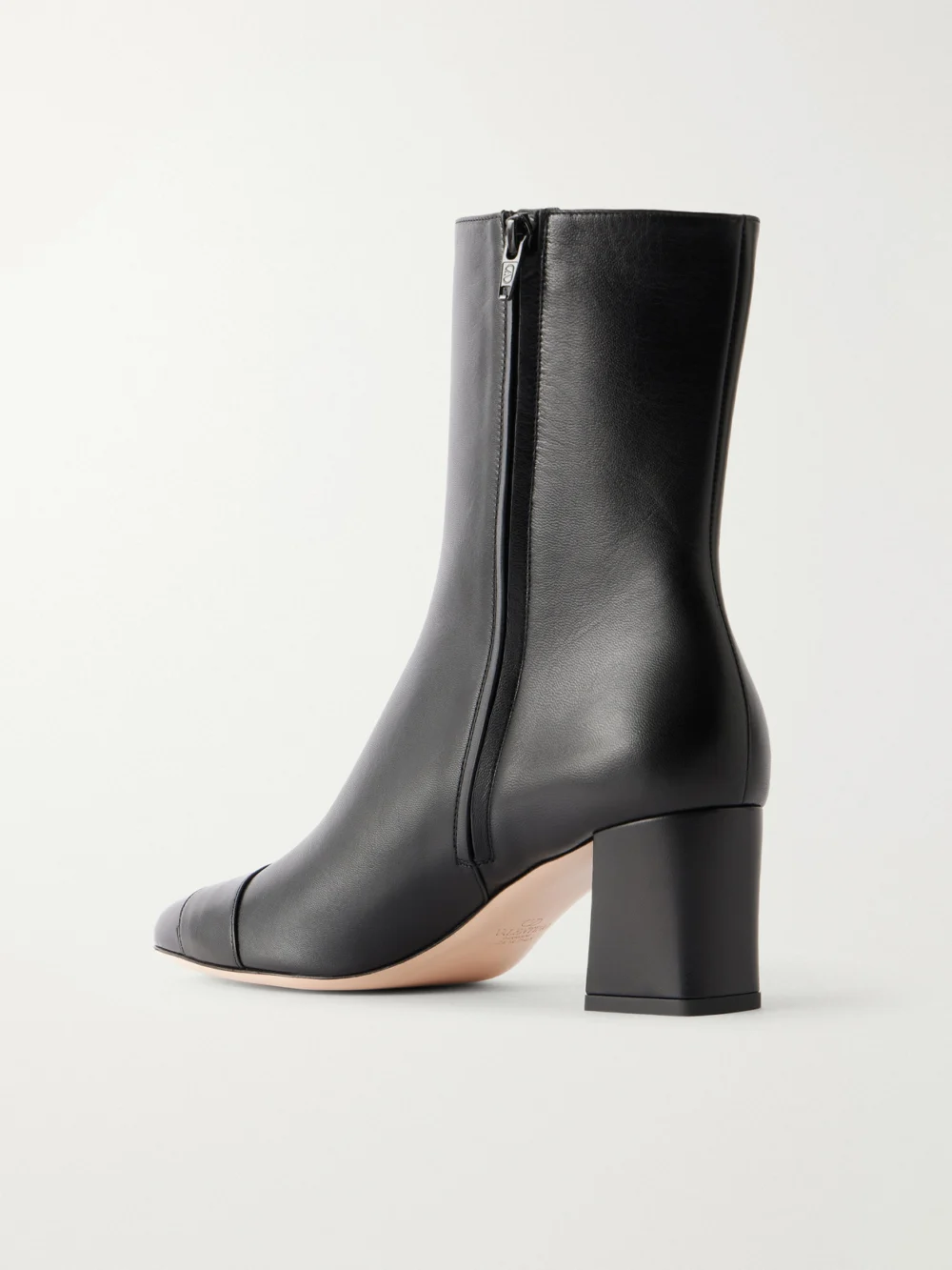 Back view of the Valentino Garavani Veeside 60 Vlogo-embellished Leather Ankle Boots
