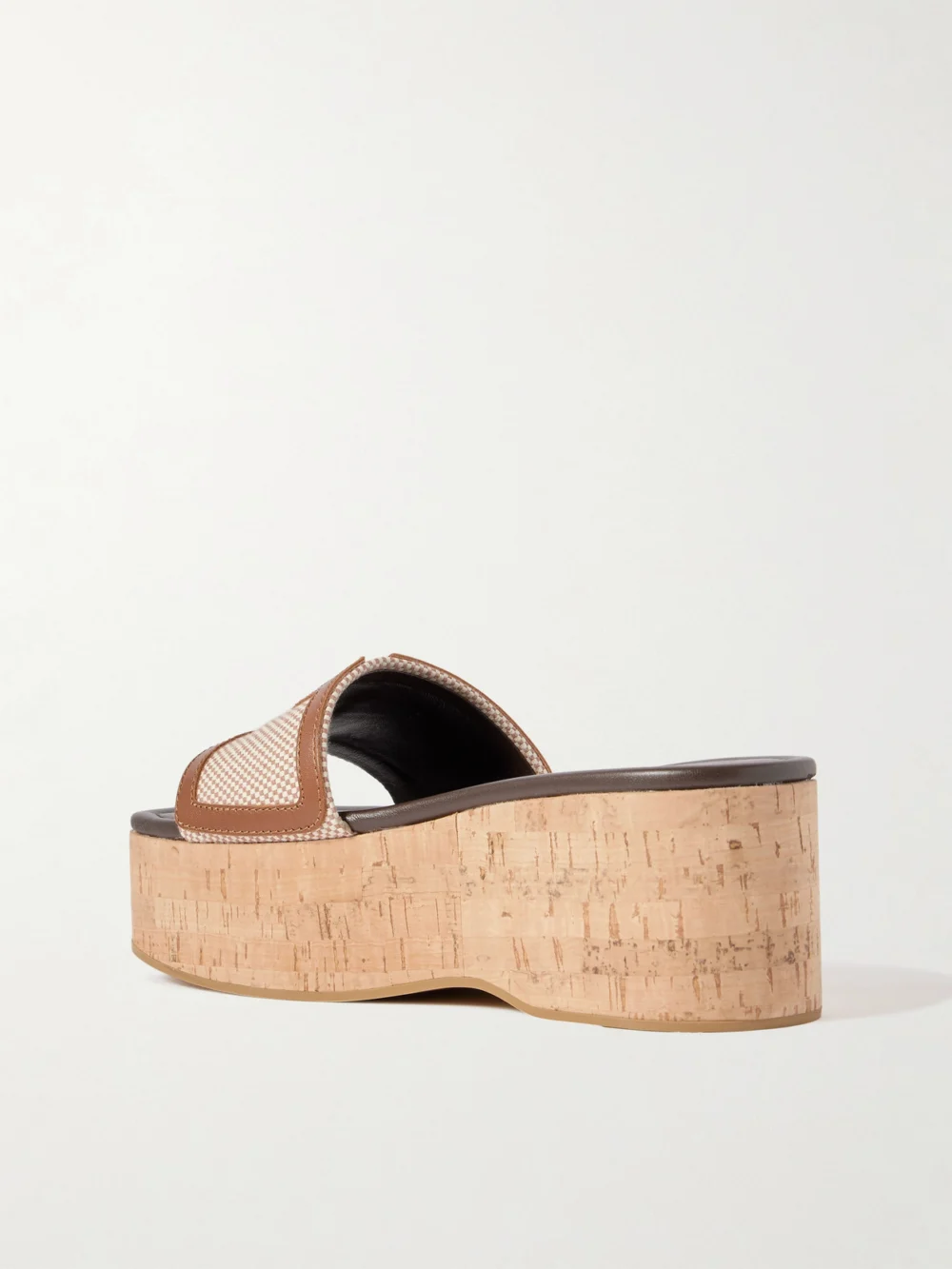 Back view of the Valentino Garavani Viva Superstar Leather-trimmed Canvas Platform Slides