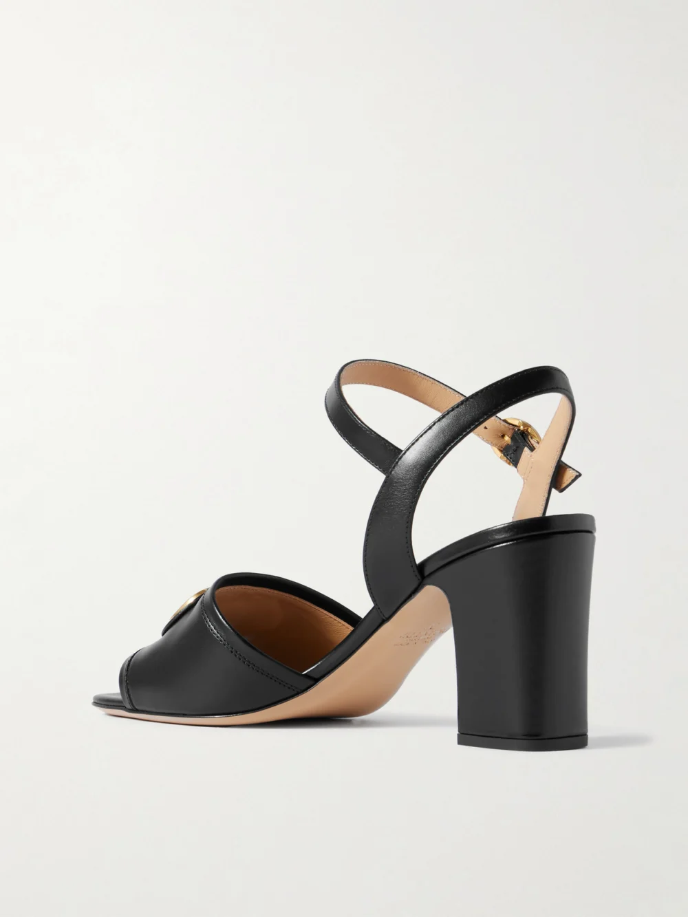 Back view of the Valentino Garavani Vlogo 75 Embellished Leather Sandals