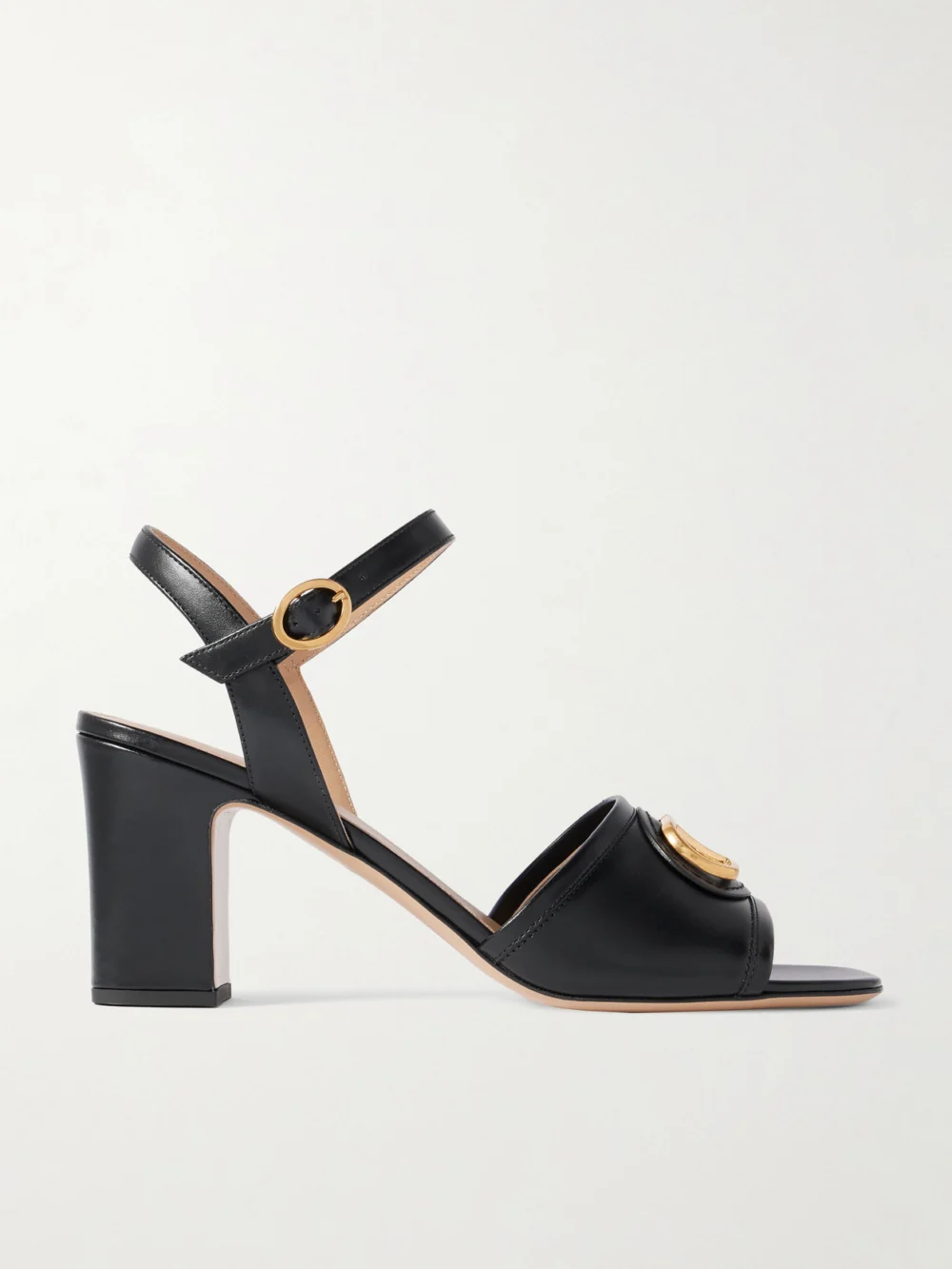 Valentino Garavani Vlogo 75 Embellished Leather Sandals in black