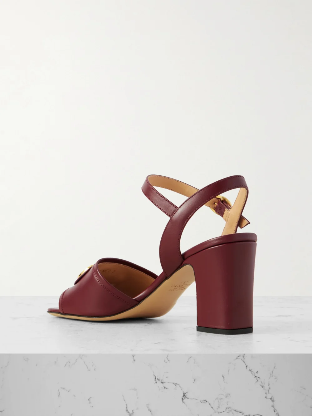Back view of the Valentino Garavani Vlogo 75 Leather Sandals