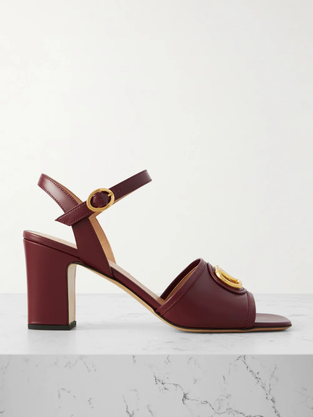 Valentino Garavani Vlogo 75 Leather Sandals in red