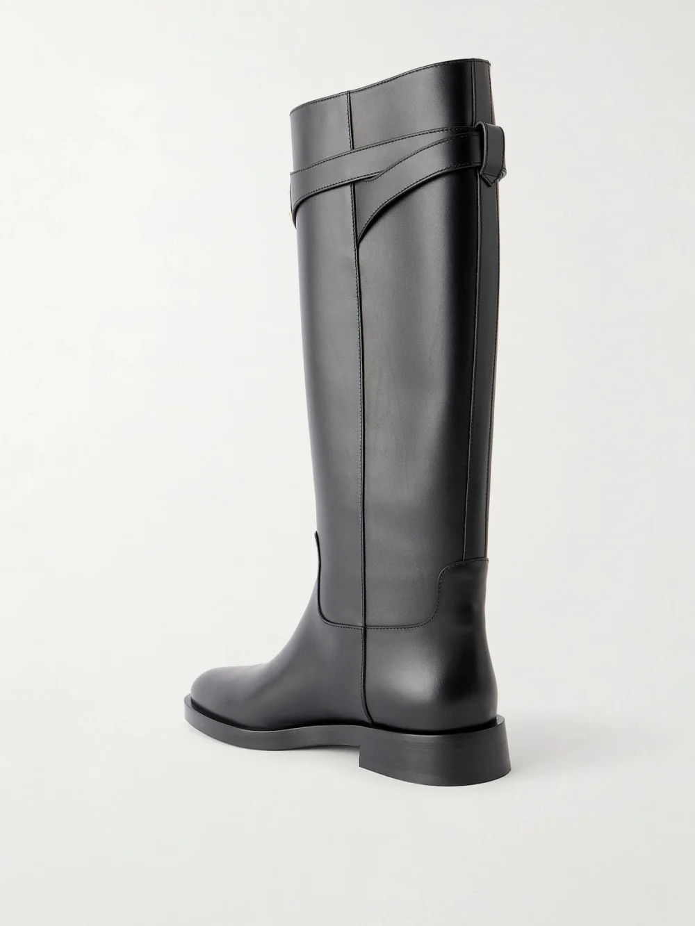 Back view of the Valentino Garavani Vlogo-embellished Leather Boots