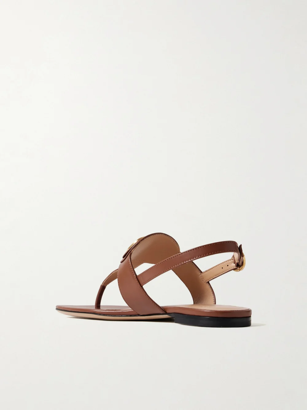 Back view of the Valentino Garavani Vlogo Embellished Leather Sandals