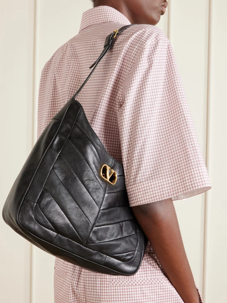 Valentino Garavani Vlogo-embellished Patchwork Leather Shoulder Bag