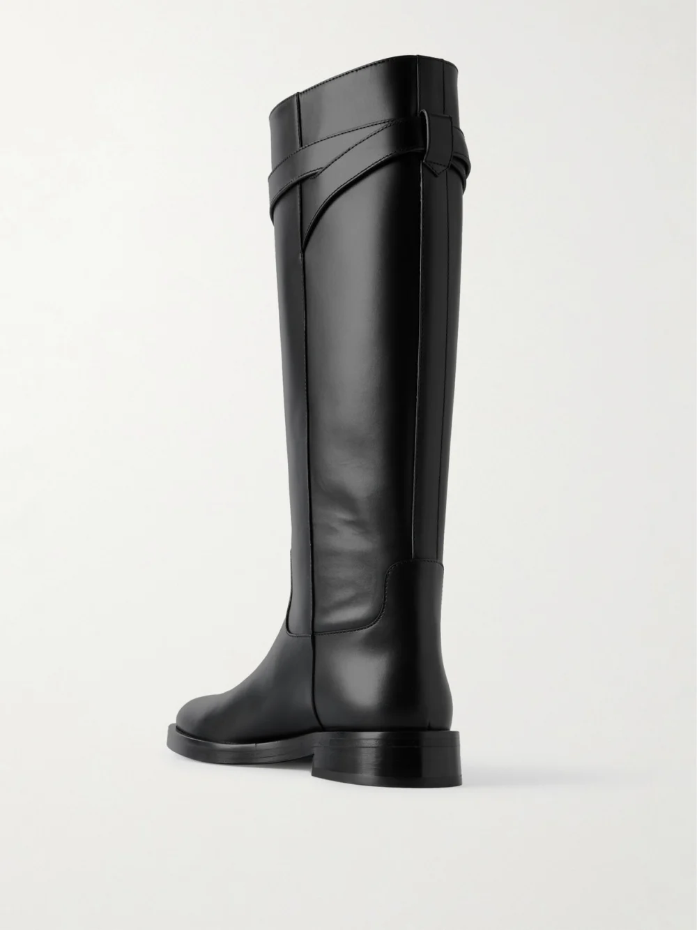 Back view of the Valentino Garavani Vlogo Leather Knee Boots