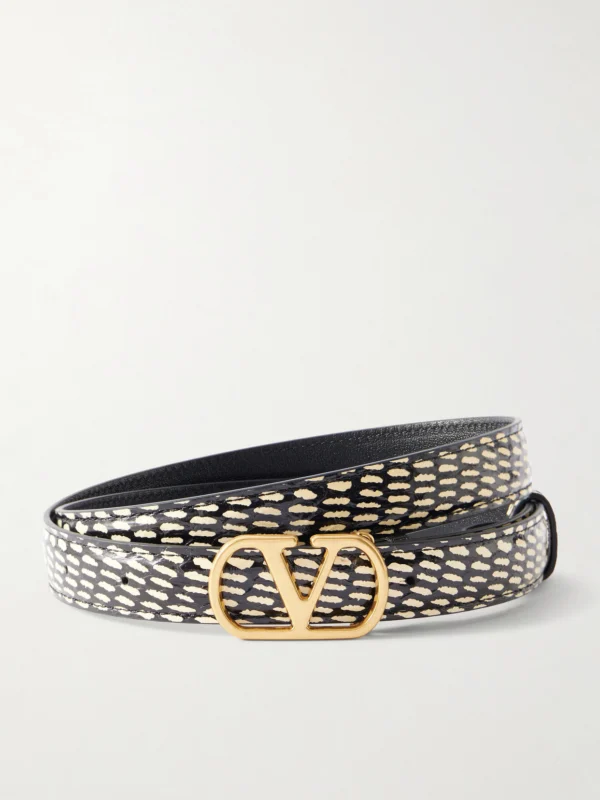 Valentino Garavani Vlogo Snakeskin Belt