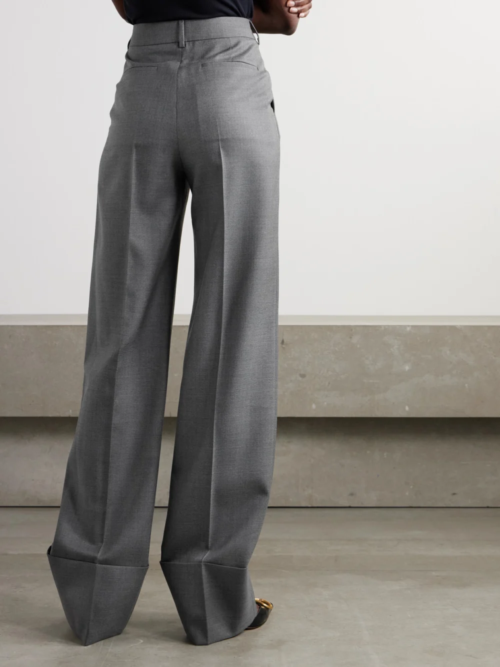 Back view of the Valentino Garavani Wool-twill Straight-leg Pants