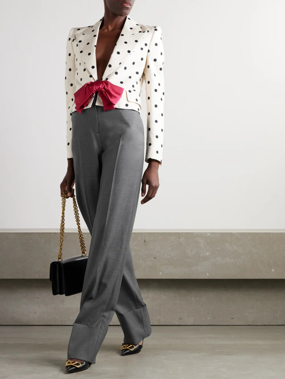 Valentino Garavani Wool-twill Straight-leg Pants, worn by a model