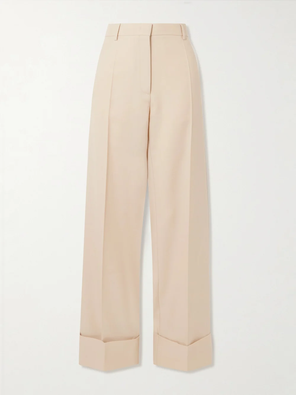 Valentino Garavani Wool-twill Wide-leg Pants in cream