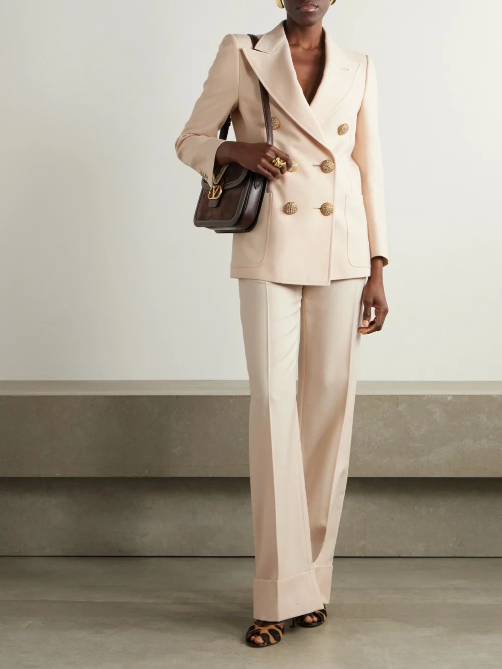Valentino Garavani Wool-twill Wide-leg Pants, worn by a model