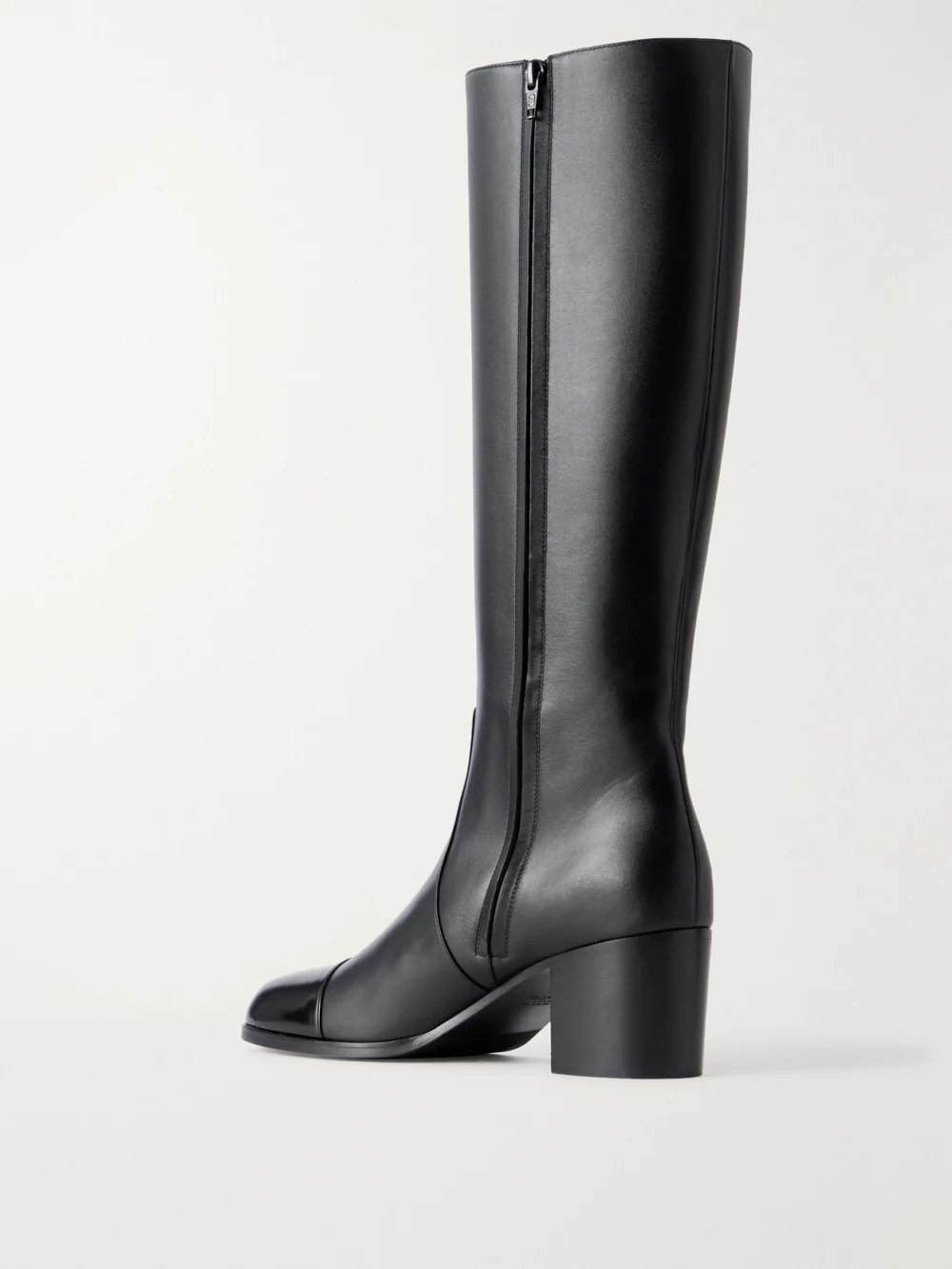 Back view of the Valentino Garavani Zimmt 60 Leather Knee Boots