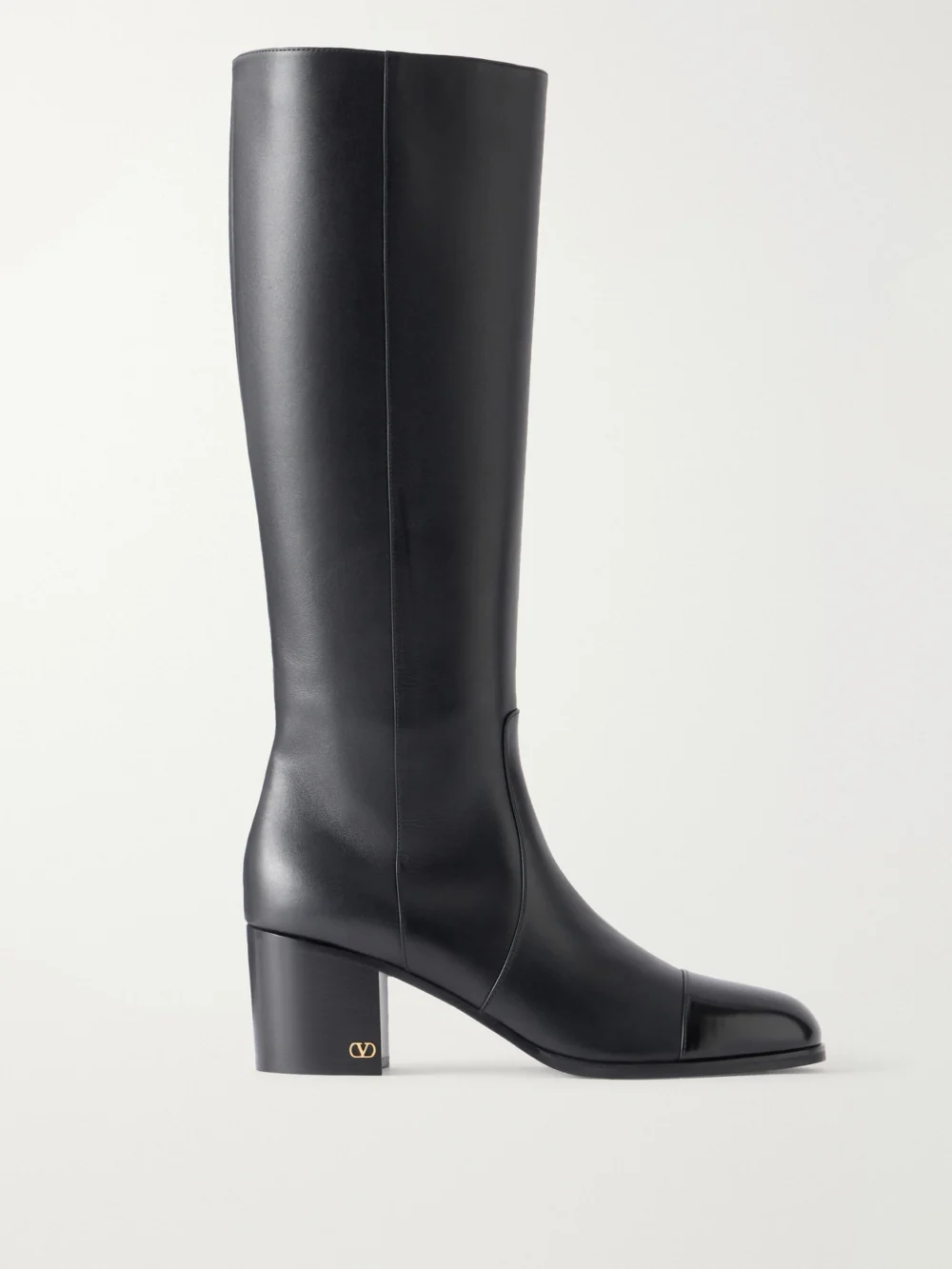 Valentino Garavani Zimmt 60 Leather Knee Boots in black