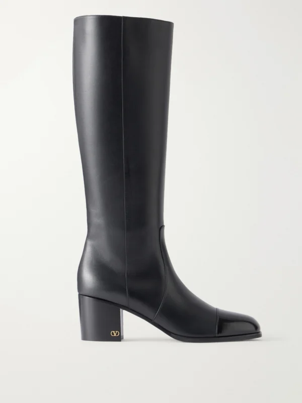 Valentino Garavani Zimmt 60 Leather Knee Boots