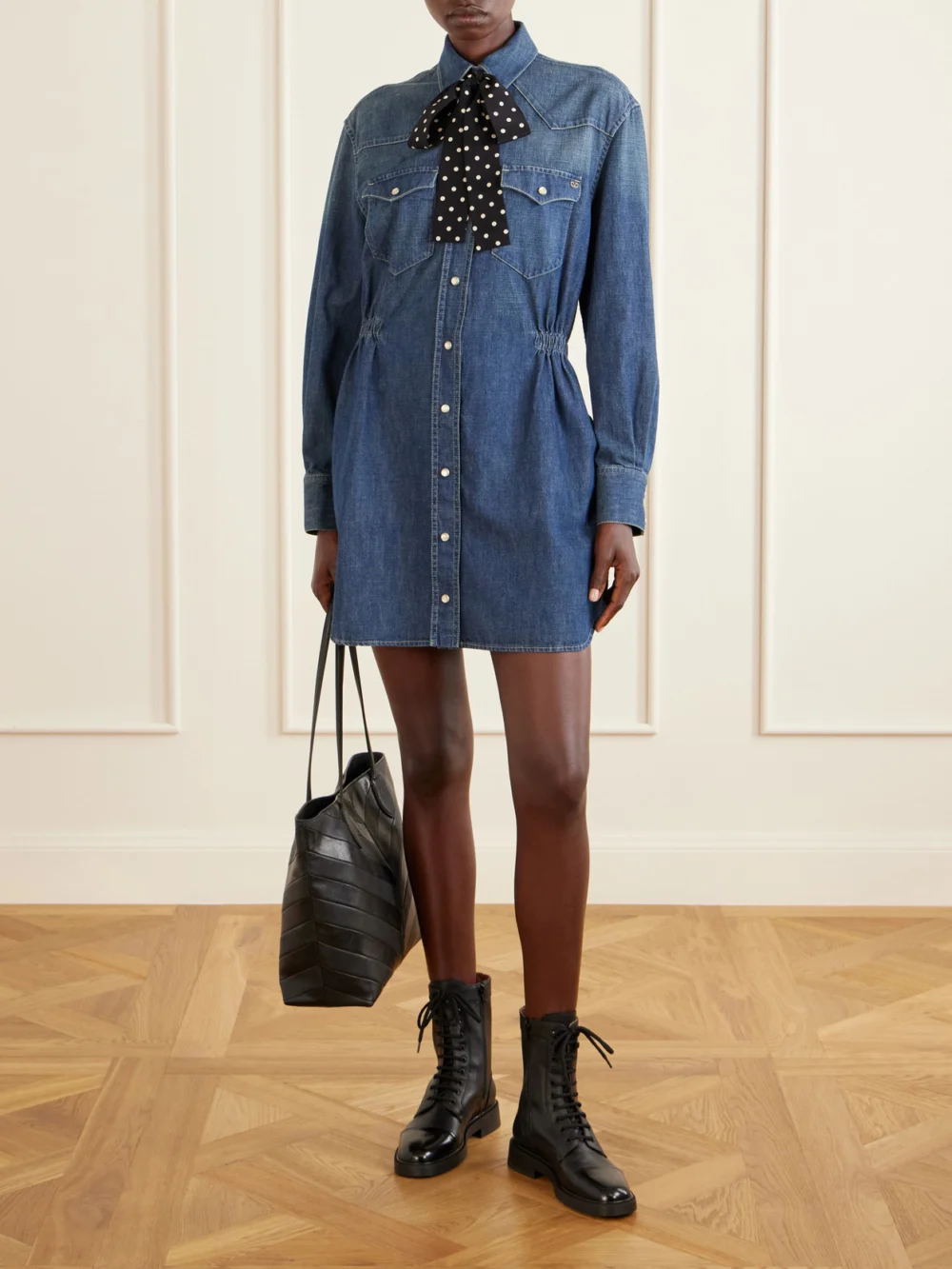 Valentino Garavani Zimmy 20 Leather Ankle Boots, styled view